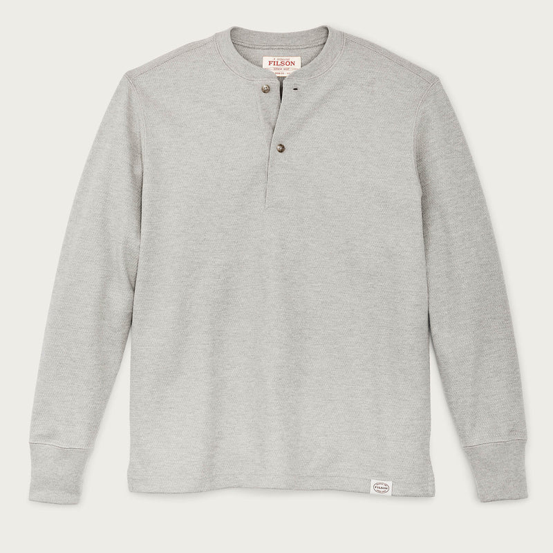 Waffle knit henley by Filson | Light heather gray (Gray)