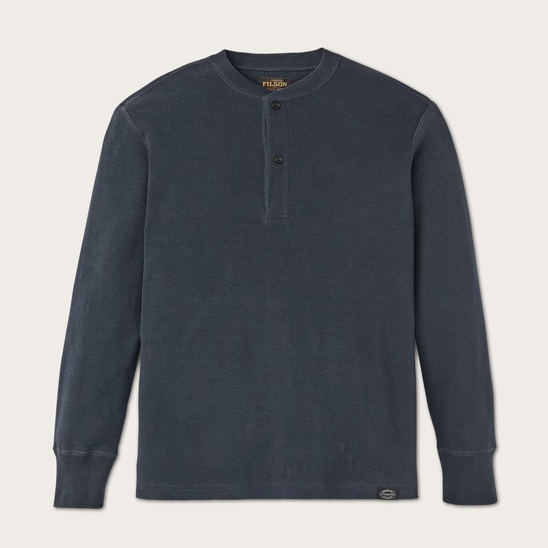 Waffle knit henley by Filson | Blue mussel (Blue)