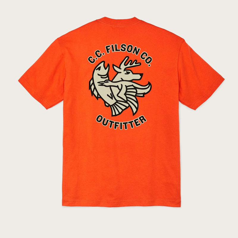 Frontier graphic t-shirt by Filson | Flame / deco sportsm (Orange)