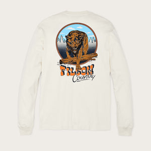 Long sleeve frontier graphic t-shirt by Filson | Birch / wolf country (White)