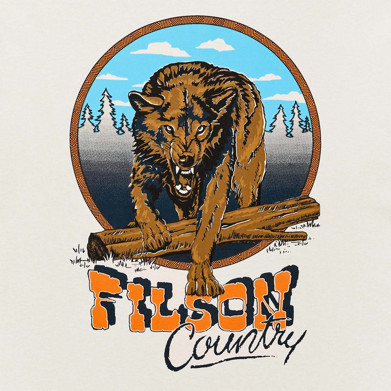 Long sleeve frontier graphic t-shirt by Filson | Birch / wolf country (White)