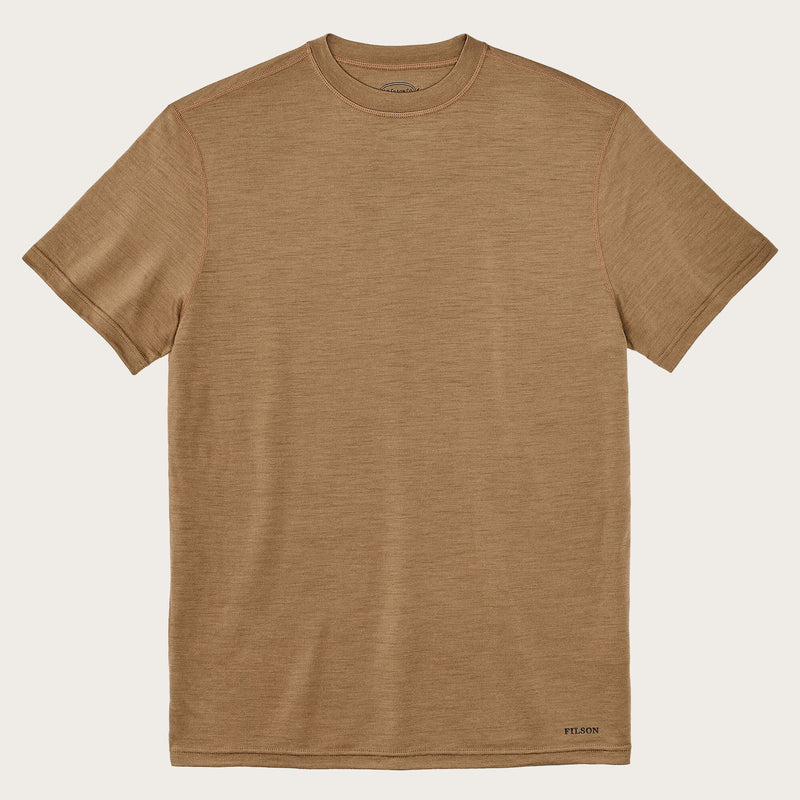 Tee-shirt ras du cou à manches courtes en laine mérinos 210 g par Filson | Rugged tan (Brown)