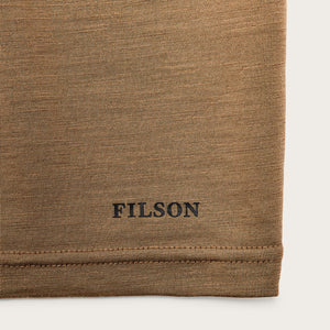 Tee-shirt ras du cou à manches courtes en laine mérinos 210 g par Filson | Rugged tan (Brown)