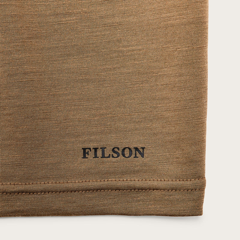 Tee-shirt ras du cou à manches courtes en laine mérinos 210 g par Filson | Rugged tan (Brown)
