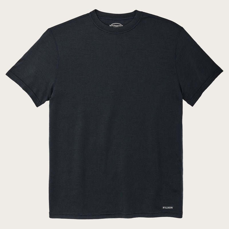 Tee-shirt ras du cou à manches courtes en laine mérinos 210 g par Filson | Dark navy (Blue)
