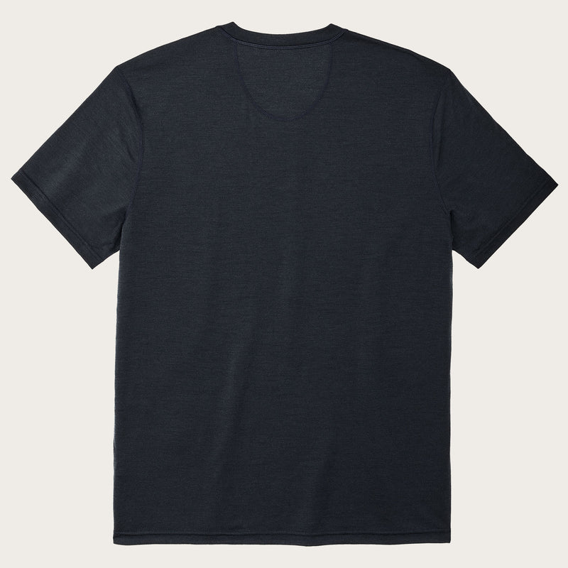 Tee-shirt ras du cou à manches courtes en laine mérinos 210 g par Filson | Dark navy (Blue)