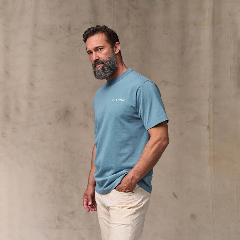 Scenic graphic t-shirt by Filson | Blue fin (Blue)