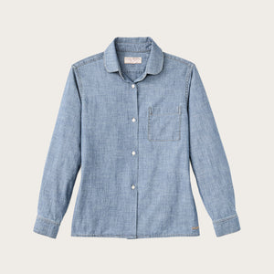 Women’s chambray shirt by Filson | Light indigo chambray (Blue)