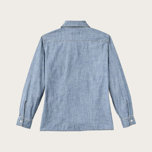 Women’s chambray shirt by Filson | Light indigo chambray (Blue)