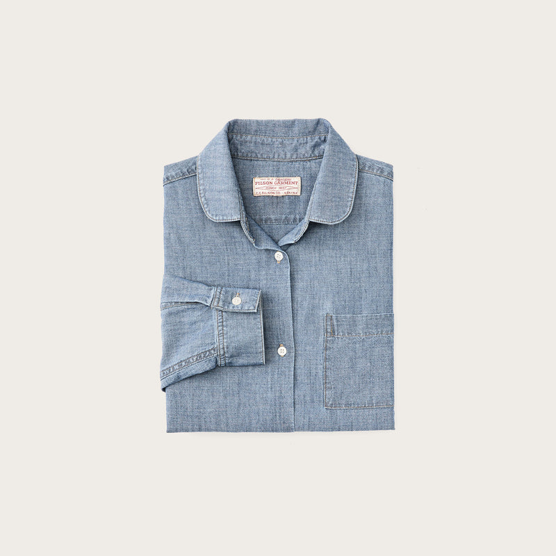 Women’s chambray shirt by Filson | Light indigo chambray (Blue)