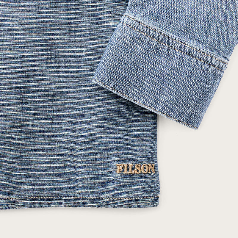 Women’s chambray shirt by Filson | Light indigo chambray (Blue)