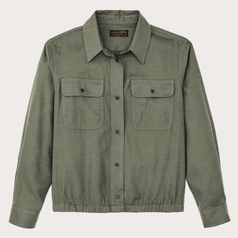 Chemise femme ourlet froncé par Filson | Olive (Green)
