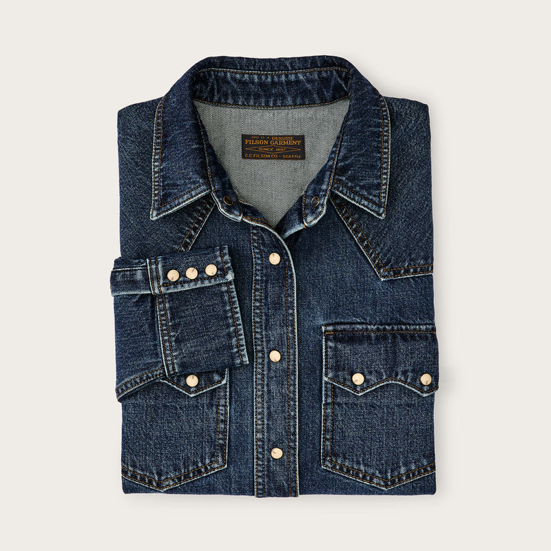 Women’s denim western shirt by Filson | Medium indigo (Blue)