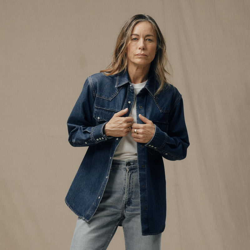 Women’s denim western shirt by Filson | Medium indigo (Blue)
