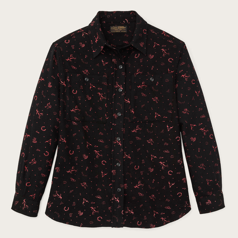 Chemise femme rangeland en flanelle par Filson | Black / red western (Black)