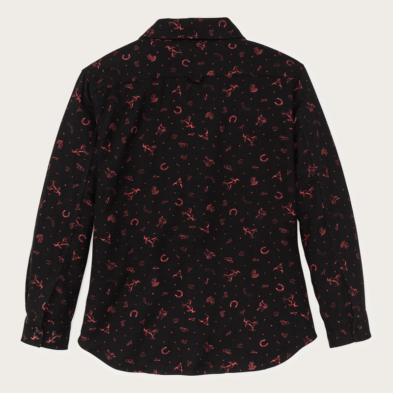 Chemise femme rangeland en flanelle par Filson | Black / red western (Black)