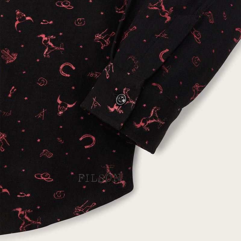 Chemise femme rangeland en flanelle par Filson | Black / red western (Black)