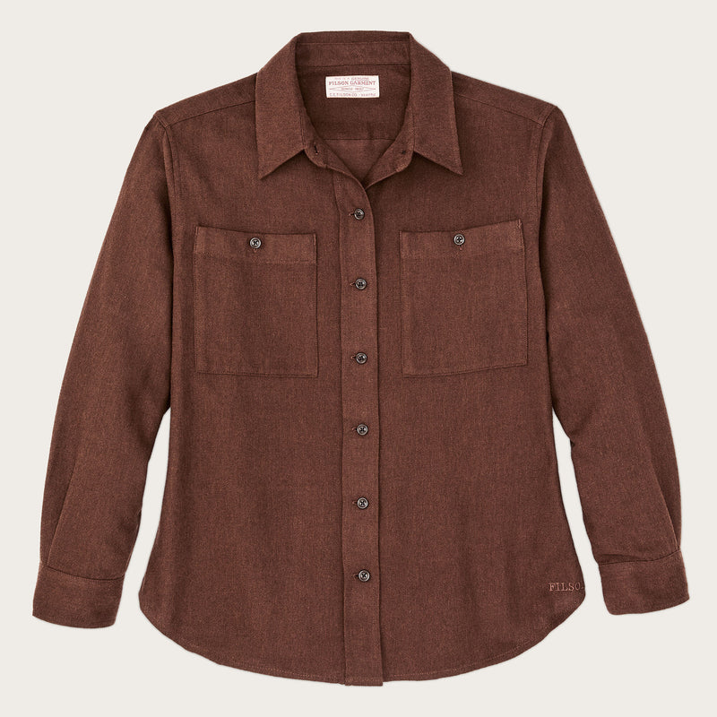 The women’s rangeland flannel shirt by Filson | Chestnut heather (Brown)