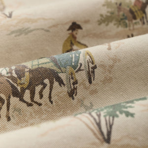 Women's long sleeve twill camp shirt by Filson | Desert green / print (Beige)