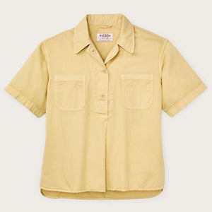 Women's twill popover shirt by Filson | Pale tan (Yellow)