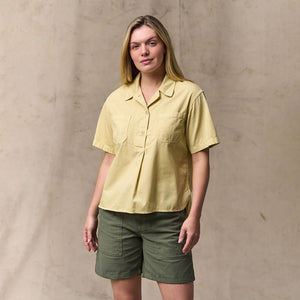 Women's twill popover shirt by Filson | Pale tan (Yellow)