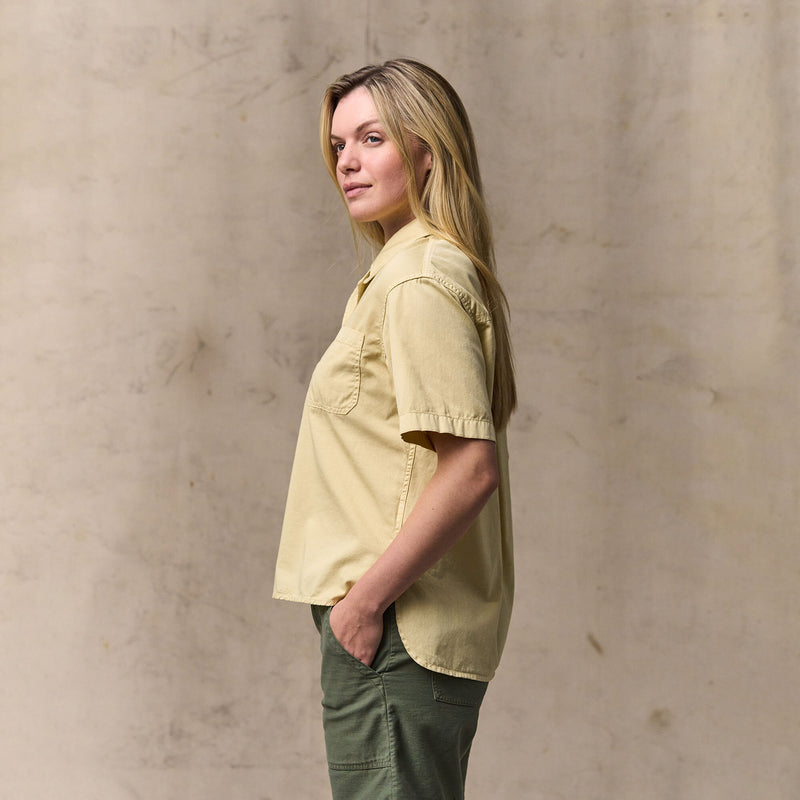 Women's twill popover shirt by Filson | Pale tan (Yellow)