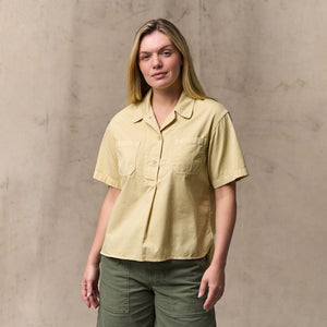 Women's twill popover shirt by Filson | Pale tan (Yellow)