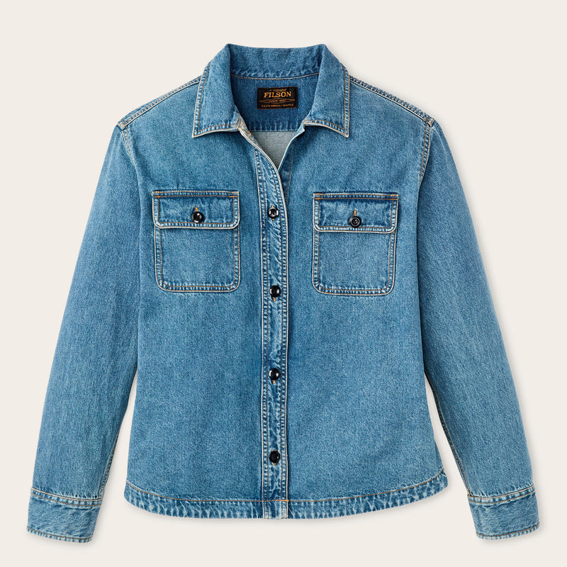 Women's embroidered denim shirt by Filson | Vintage indigo (Blue)