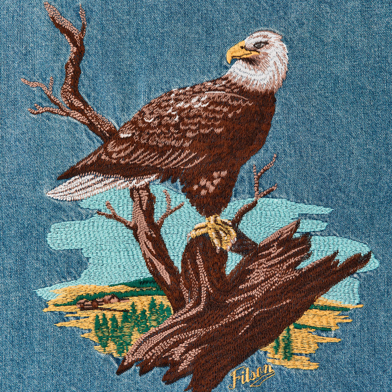 Women's embroidered denim shirt by Filson | Vintage indigo (Blue)