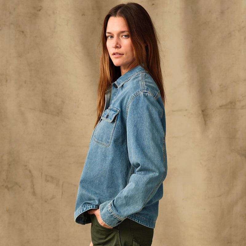 Women's embroidered denim shirt by Filson | Vintage indigo (Blue)