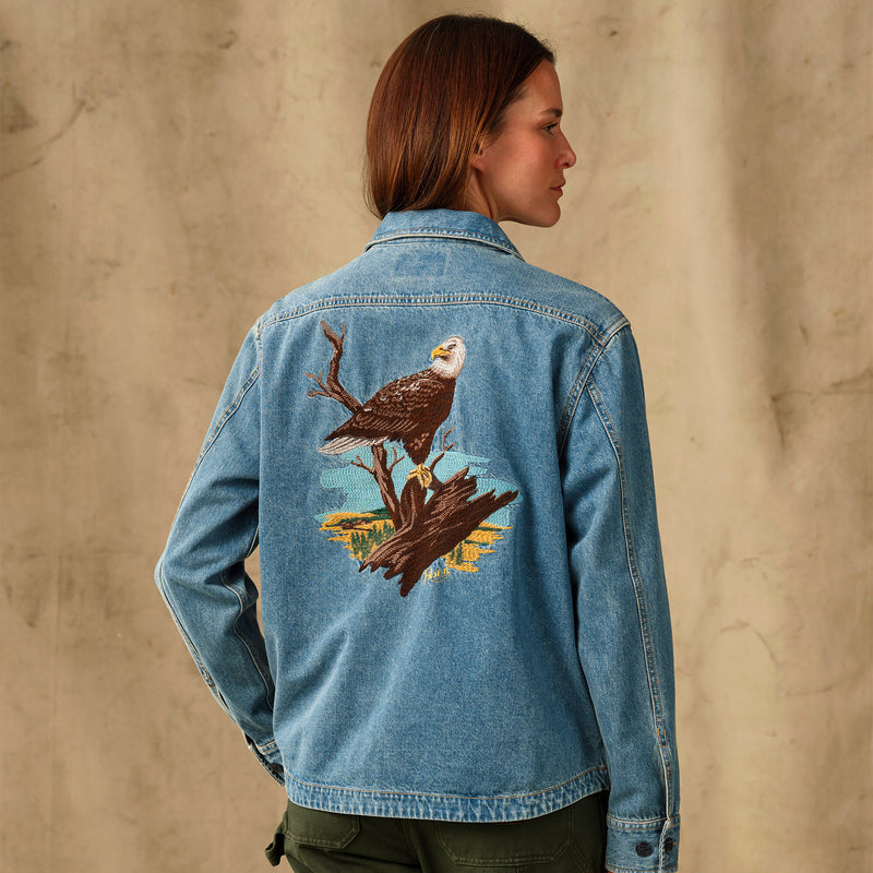 Women's embroidered denim shirt by Filson | Vintage indigo (Blue)