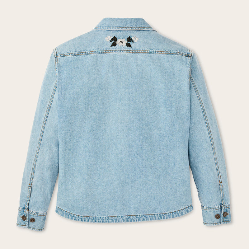Women's embroidered denim shirt by Filson | Pale indigo (Blue)
