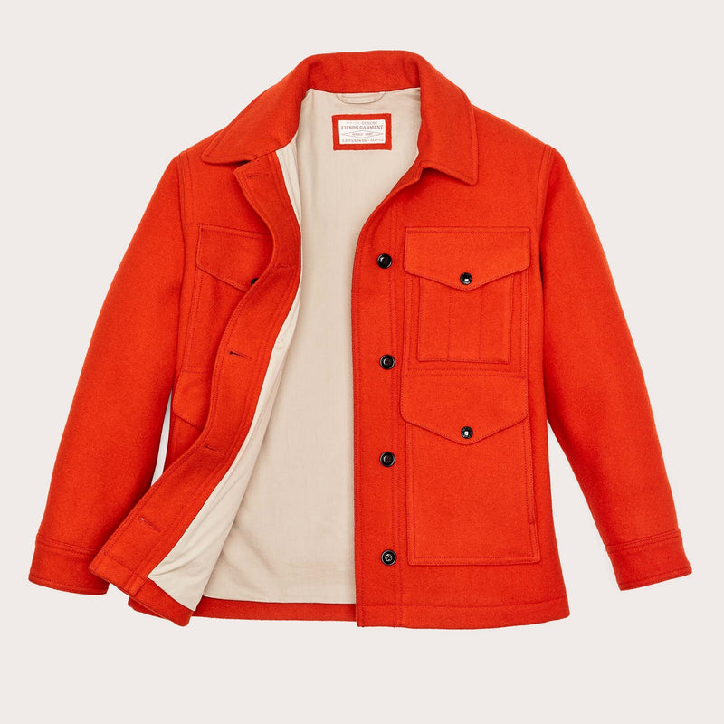 Women's mackinaw wool cruiser jacket by Filson | Flame (Orange)