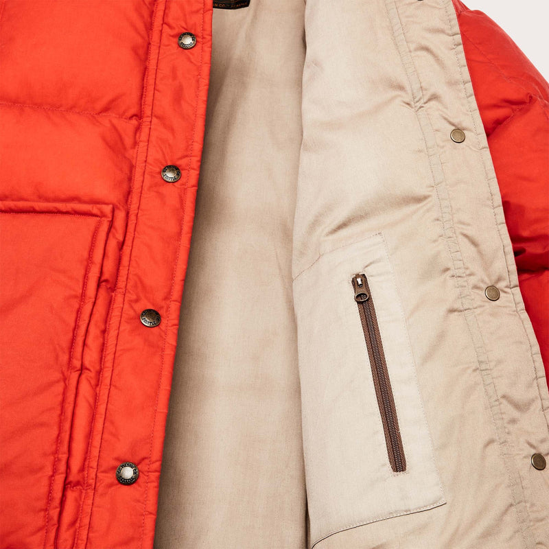 Women's waxed down barn coat by Filson | Campfire (Orange)