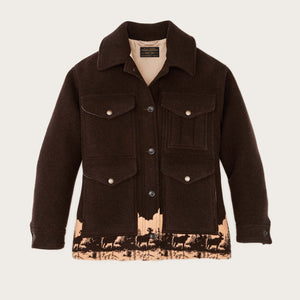 Women's jacquard wool cruiser jacket by Filson | Brown / khaki moose (Brown)