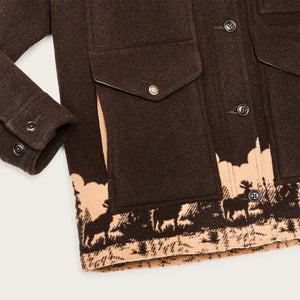 Women's jacquard wool cruiser jacket by Filson | Brown / khaki moose (Brown)