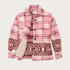 Women's blanket wool overshirt by Filson | Flower blanket plaid (Pink)