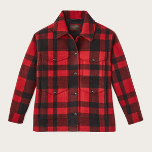 Women's mackinaw wool cruiser jacket by Filson | Red/black plaid (Red)