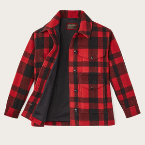 Women's mackinaw wool cruiser jacket by Filson | Red/black plaid (Red)