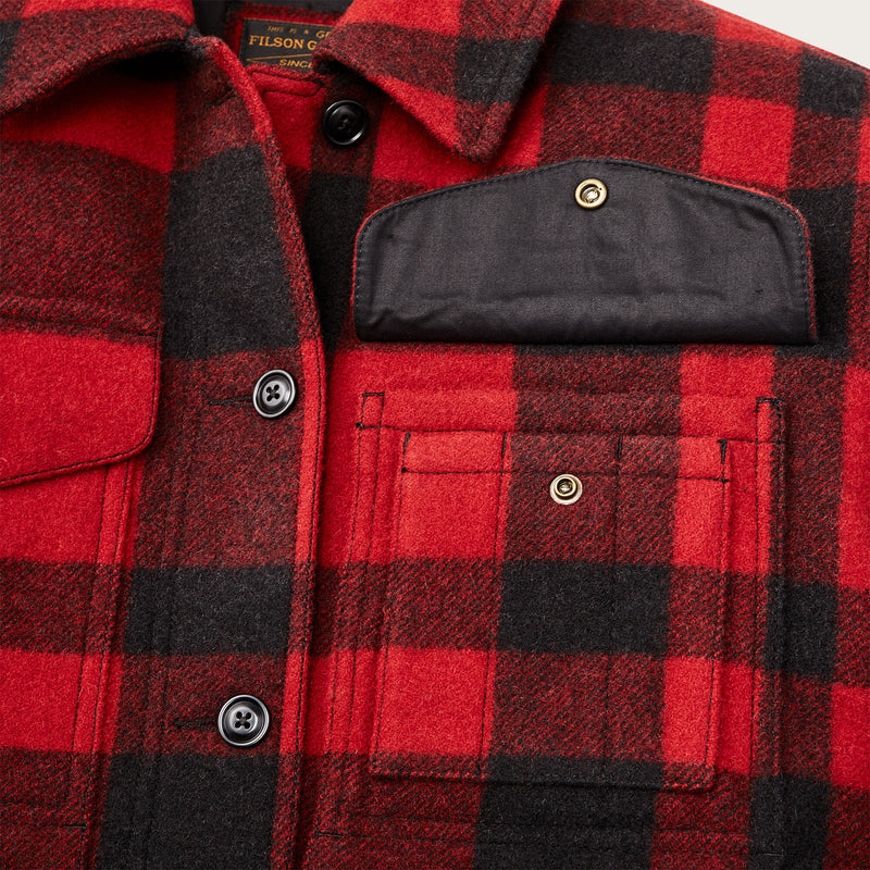 Women's mackinaw wool cruiser jacket by Filson | Red/black plaid (Red)