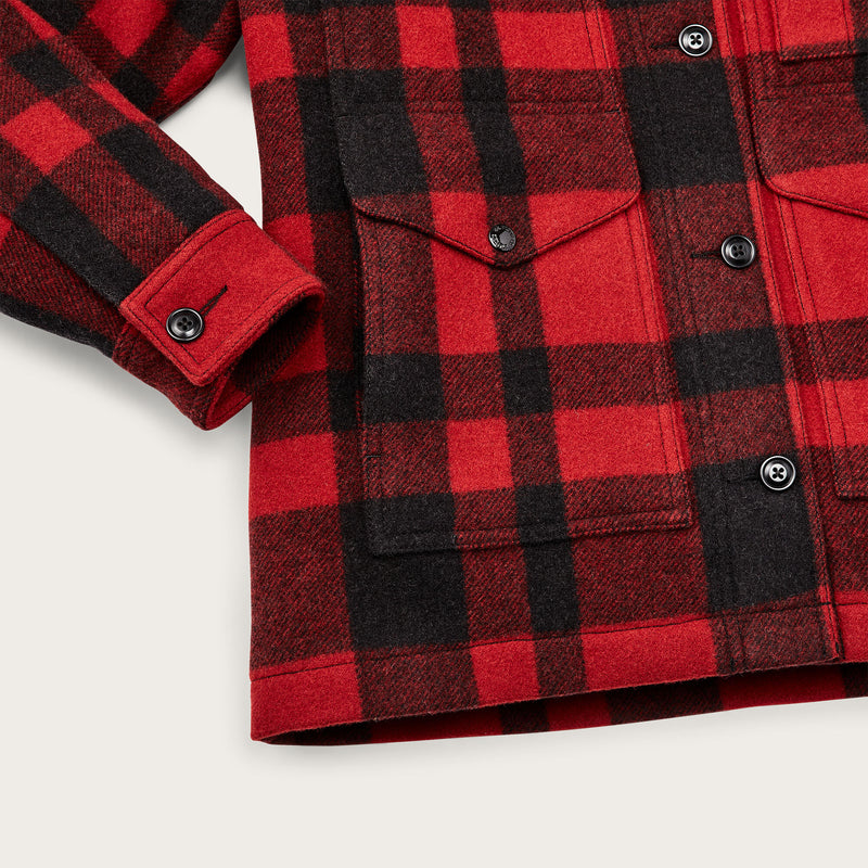 Women's mackinaw wool cruiser jacket by Filson | Red/black plaid (Red)