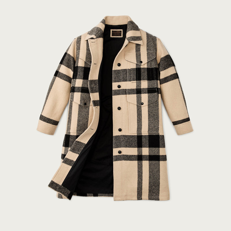 Women's wool long cruiser coat by Filson | Natural black (Beige)