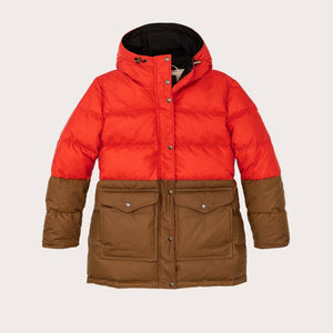 Women's waxed down parka by Filson | Campfire/dark tan (Orange)