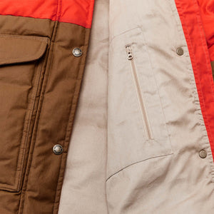 Women's waxed down parka by Filson | Campfire/dark tan (Orange)