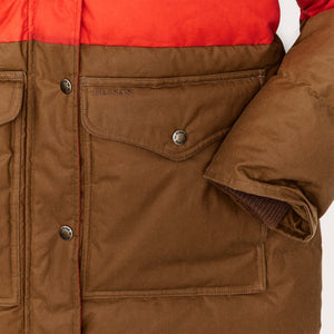 Women's waxed down parka by Filson | Campfire/dark tan (Orange)