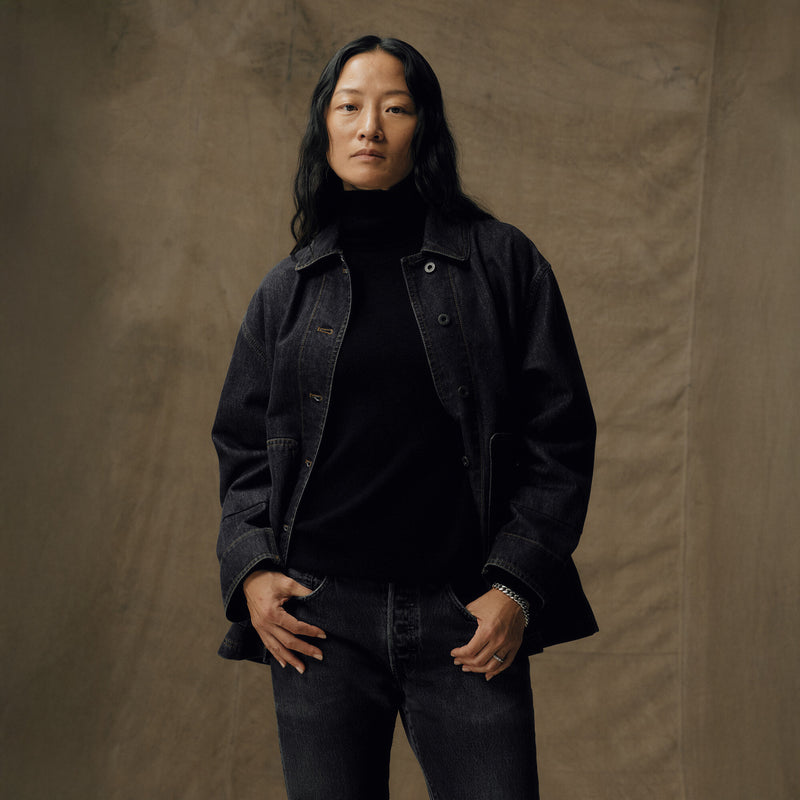 Barn jacket femme en denim par Filson | Rinse black (Gray)