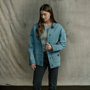 Barn jacket femme en denim par Filson | Stone wash (Blue)