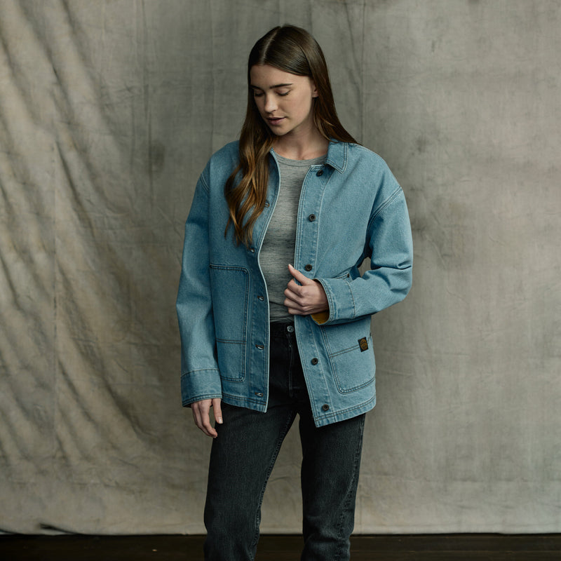 Barn jacket femme en denim par Filson | Stone wash (Blue)