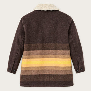 Manteau kodiak femme à col châle par Filson | Brown / yellow strip (Brown)