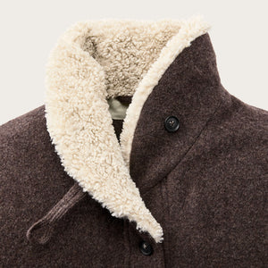 Manteau kodiak femme à col châle par Filson | Brown / yellow strip (Brown)